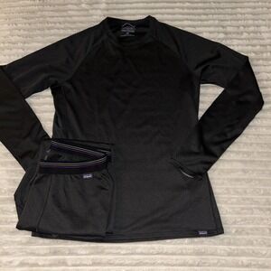 Patagonia Capilene Set Mens Medium Black 2 Piece Thermal Base Layer  Mid weight